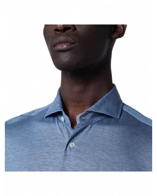 Xacus Blue Shirt Button Down Collar Long Sleeves for men