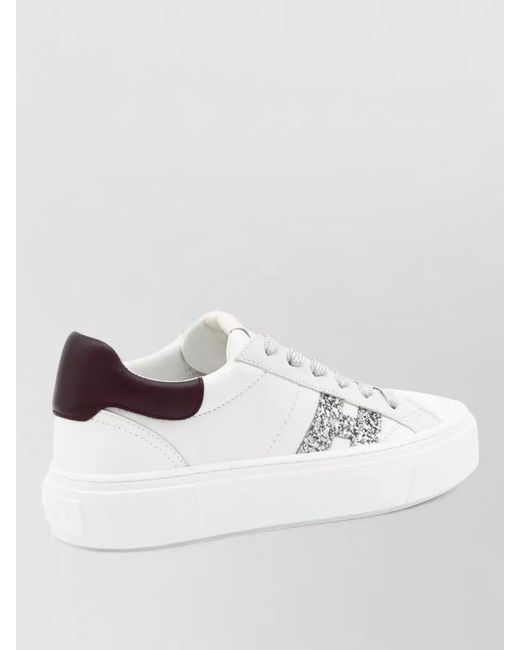 Hogan White Leather Low-Top Sneakers