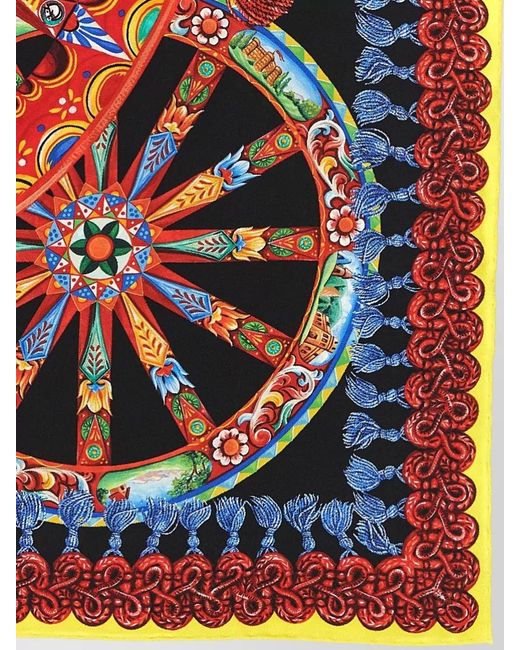 Dolce & Gabbana White Carretto Scarf Square Design Pattern