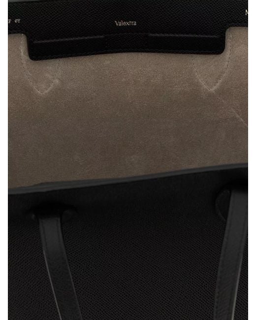Valextra Black Medium 'Vivi' Shopping Bag