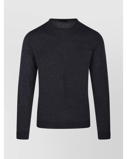 Roberto Collina Blue Virgin Merino Wool Crew Neck Sweater for men