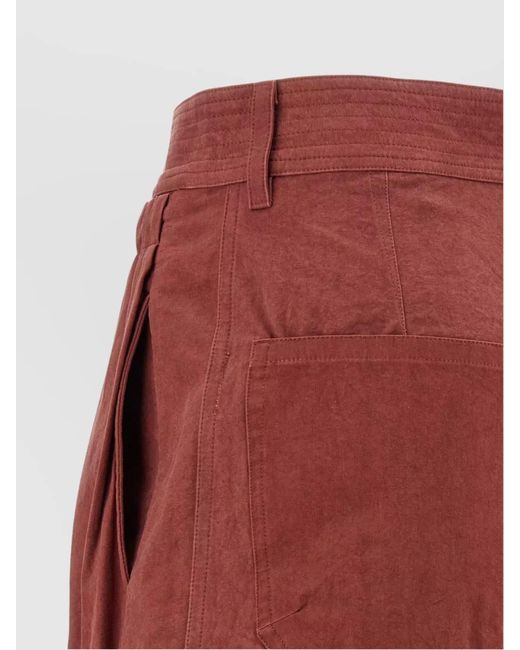Isabel Marant Red Cotton Wide-Leg Knee-Length Shorts