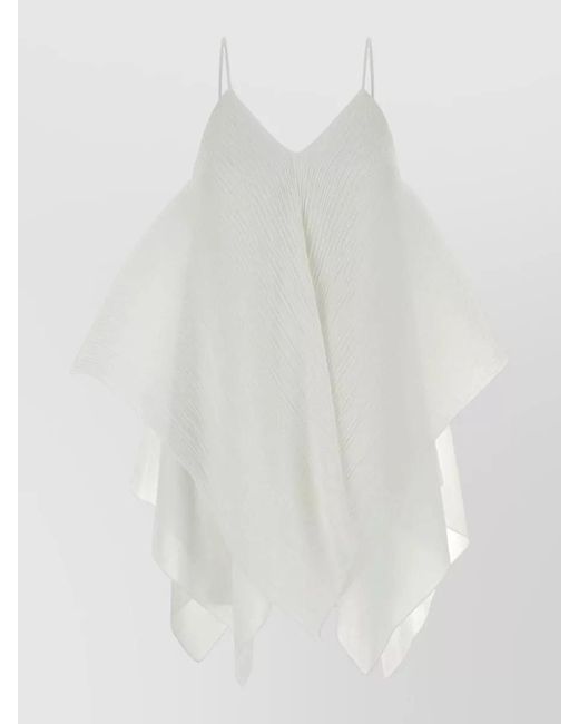 J.W. Anderson White Polyester Midi Dress
