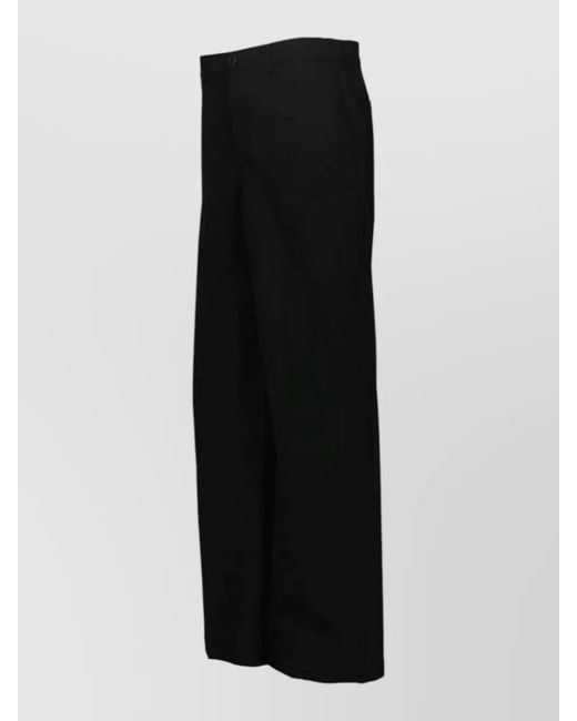 Rick Owens Black Workwear Wide Leg Pants Belt Loops for men