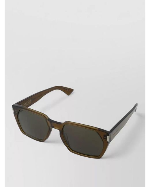 Saint Laurent Gray Rectangular Sunglasses