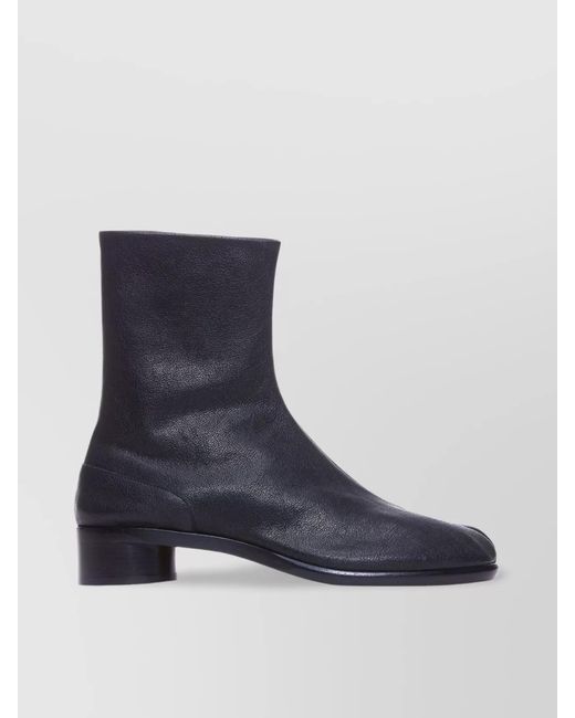 Maison Margiela Blue Leather Tabi Ankle Boots for men