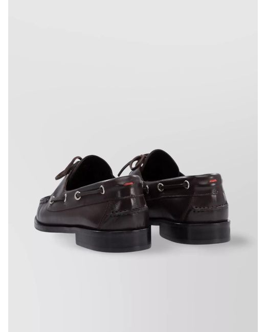 Aeyde Black Leather Lace-Up Loafers