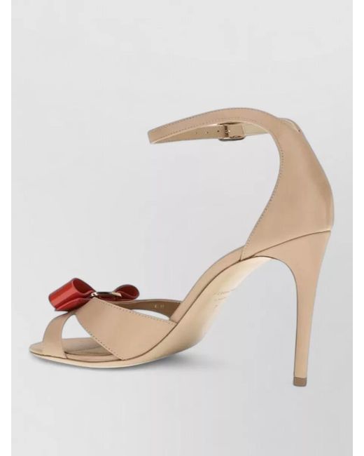 Ferragamo Metallic Leather Vara Bow Stiletto Sandals