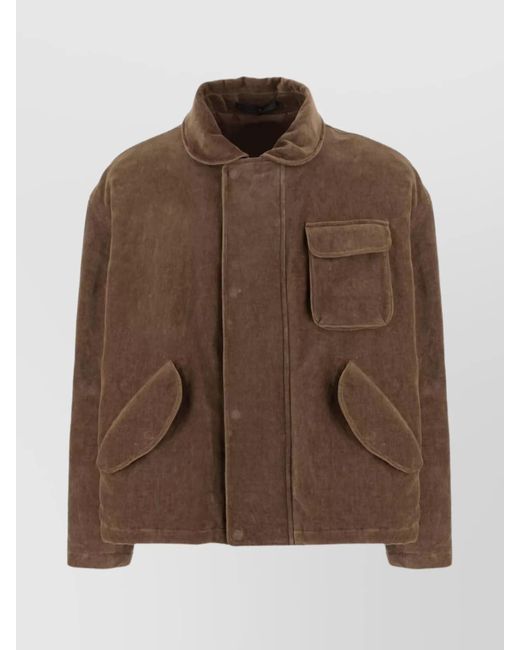 Giorgio Armani Brown Jacket Casual Flap Front Side Pockets for men