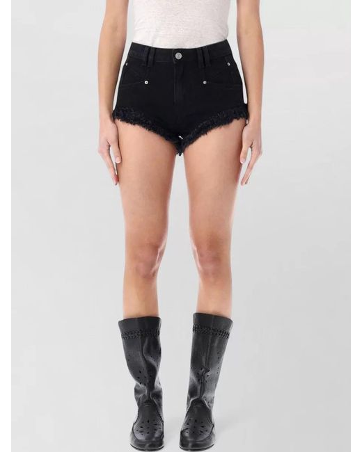 Isabel Marant Black Denim Mini Shorts