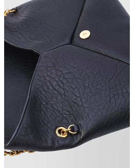 Saint Laurent Gray Envelope Medium Lambskin Clutch Bag