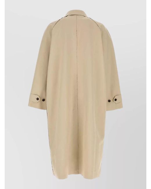 Balenciaga Natural Cotton Trench Coat Back Vent Raglan for men