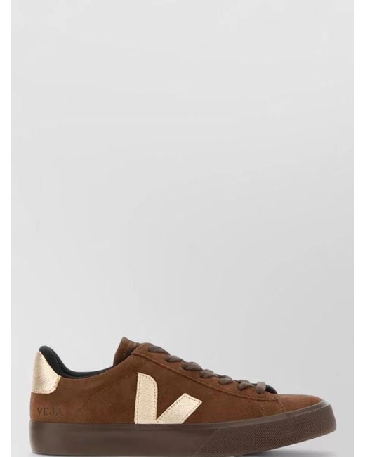 Veja Brown Lace Up Suede Campo Sneakers