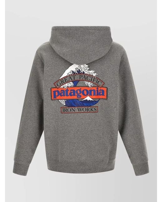 Patagonia Gray Graphic Print Hoodie for men