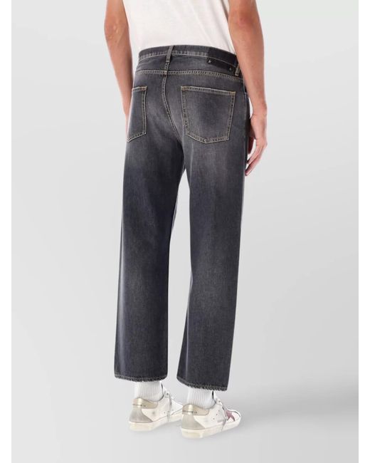 Golden Goose Deluxe Brand Gray Denim Mid-Rise Cropped Straight-Leg Jeans for men