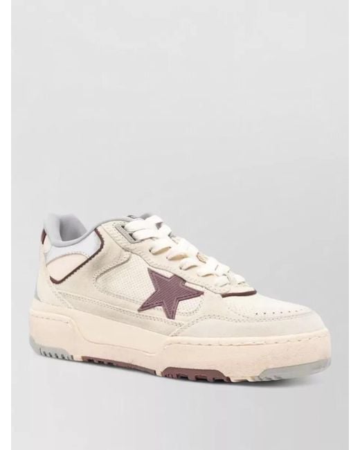 Golden Goose Deluxe Brand Natural Sneakers Nabuk Upper Rubber Star Heel