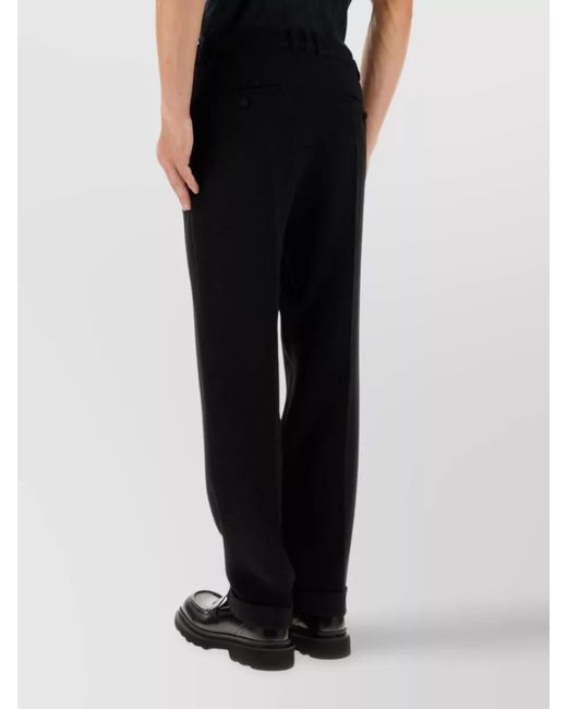Balmain Black Virgin Wool Straight-Leg Trousers for men