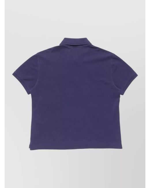 Acne Blue Organic Cotton Polo Shirt Short Sleeve for men