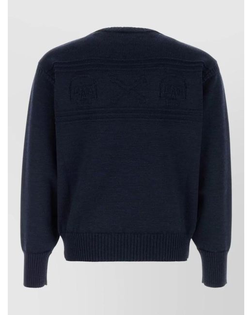 McQueen Blue Wool Sweater Crew Neck Long Sleeves for men