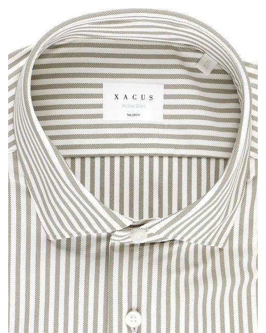 Xacus Multicolor Shirt Striped Pattern Button Down Collar for men