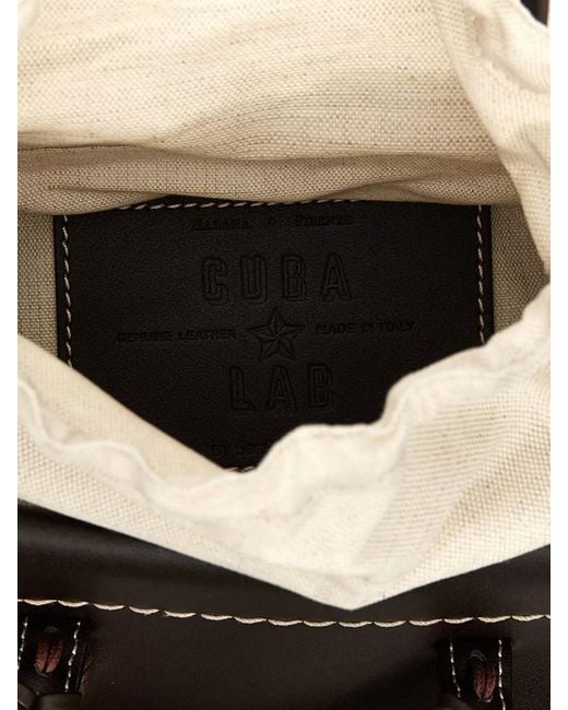 CUBA LAB Black Bucket Bag Adjustable Strap Fringe Handle Woven