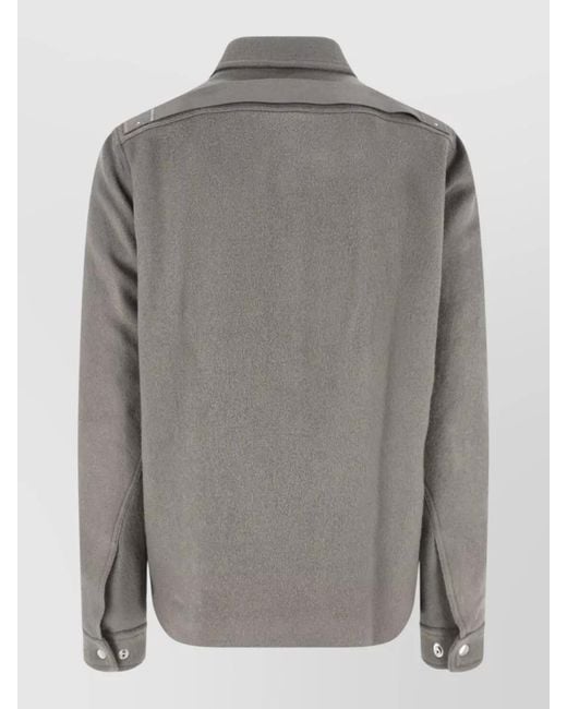 Rick Owens Gray Casual Long Sleeve Coat Easy Care for men