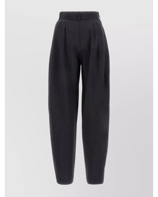 Quira Blue Virgin Wool Tapered Trousers