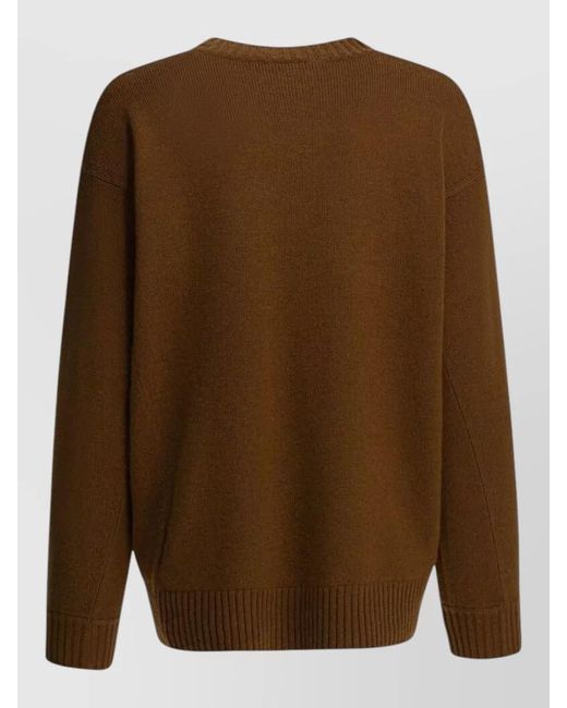 Max Mara Brown Crew Neck Knitwear Long Sleeve Top