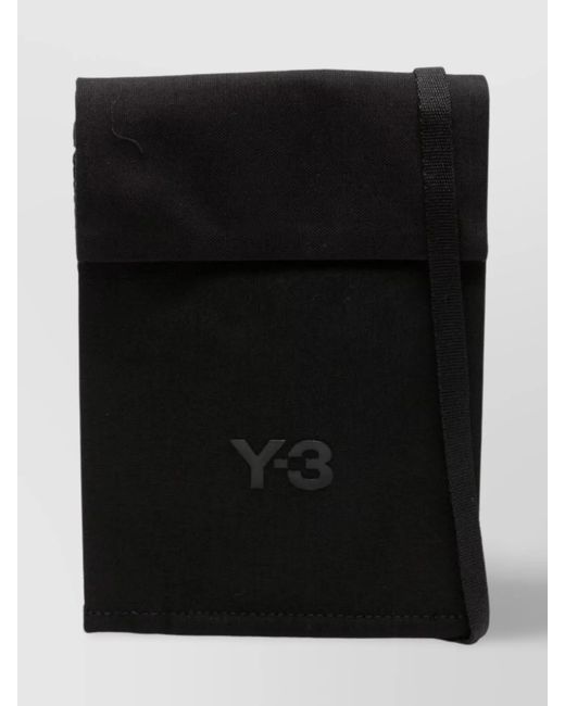 Y-3 Black Logo Print Nylon Messenger Bag for men