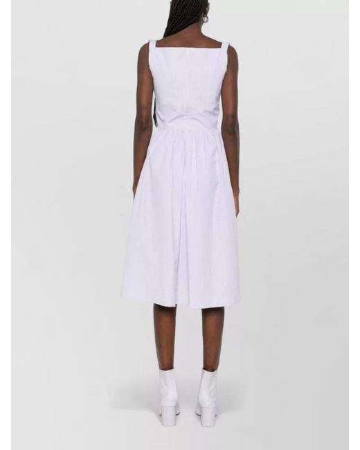 Vivienne Westwood Purple Striped Midi Dress Draped Sleeveless Shirt