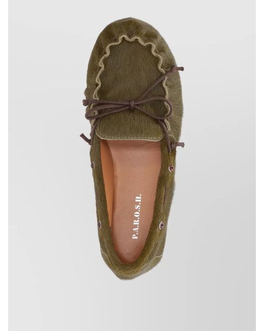 P.A.R.O.S.H. Brown Moccasin Slippers Casual Style Faux Fur