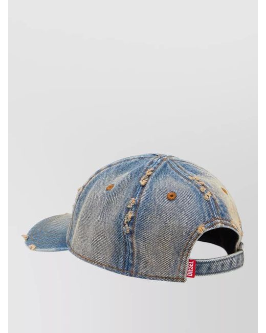 DIESEL Blue Denim Baseball Cap for men