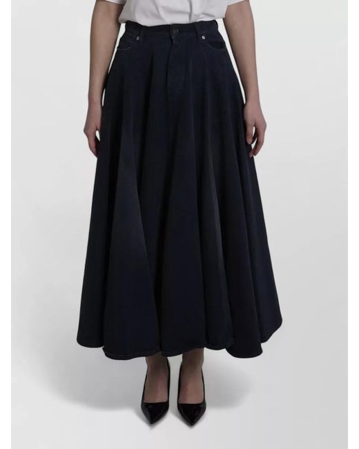 Balenciaga Blue Godet Maxi Skirt