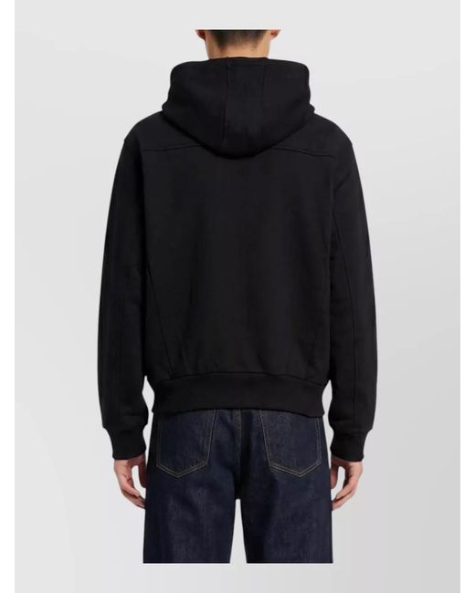 Dries Van Noten Black Cotton Oversized Zip Up Hooded Jacket for men