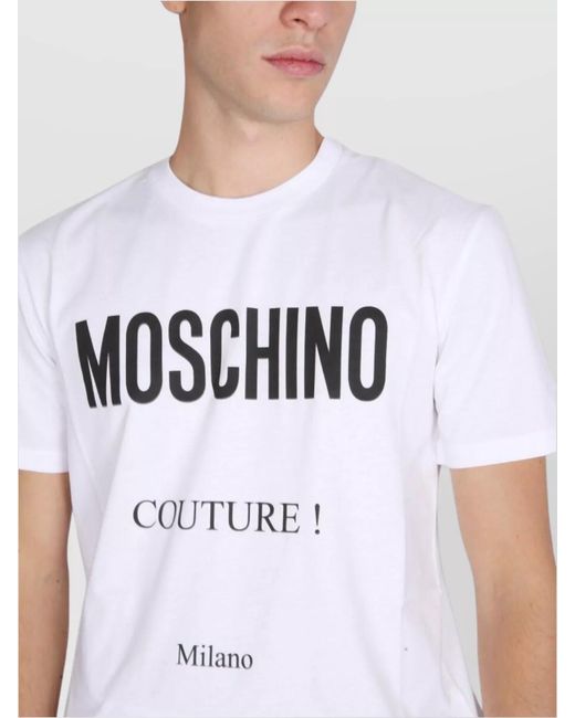 Moschino White Logo Short-Sleeved T-Shirt for men