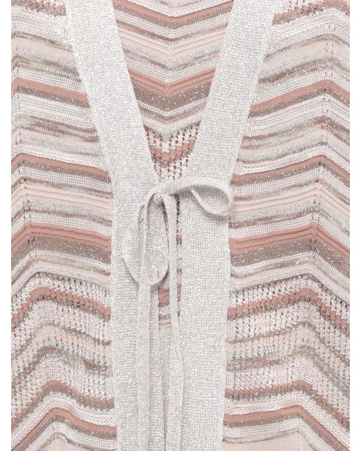 D.exterior White Long Cardigan Geometric Pattern V Neckline
