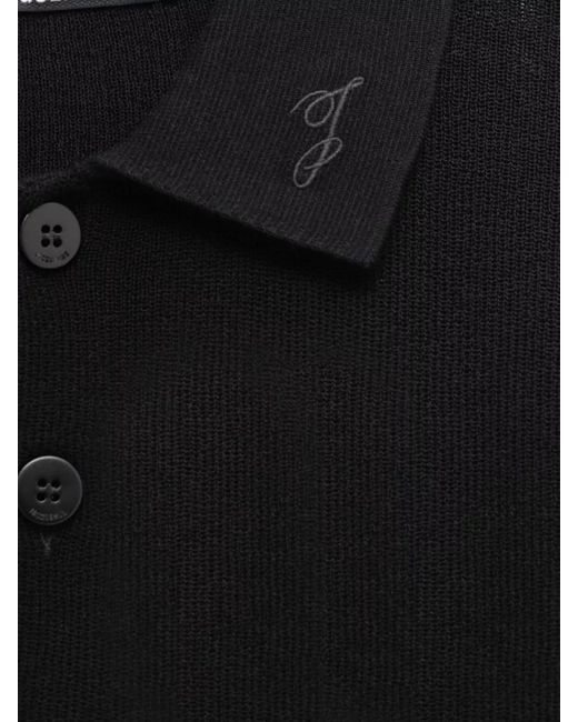 Jacquemus Black Knit Polo Shirt for men