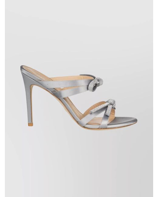 Stuart Weitzman Metallic Satin Mules