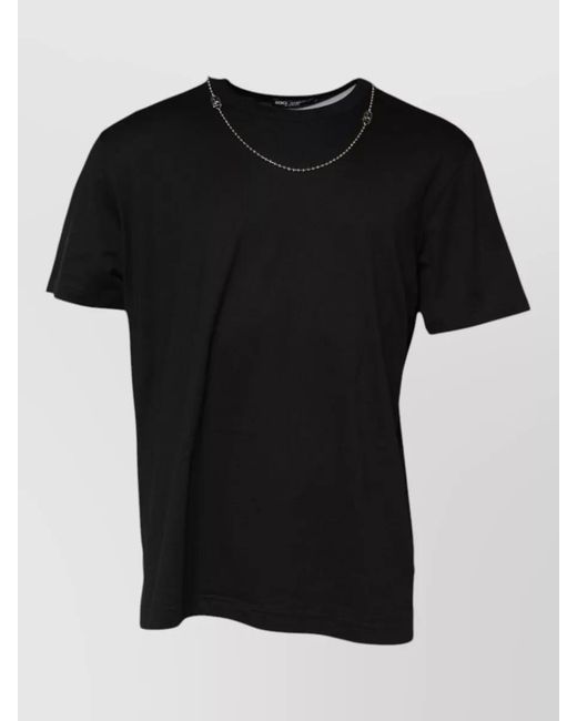 Dolce & Gabbana Black Cotton Crewneck Short-Sleeve T-Shirt for men