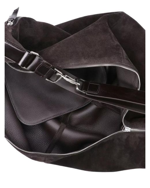 Lemaire Black Leather Shoulder Bag