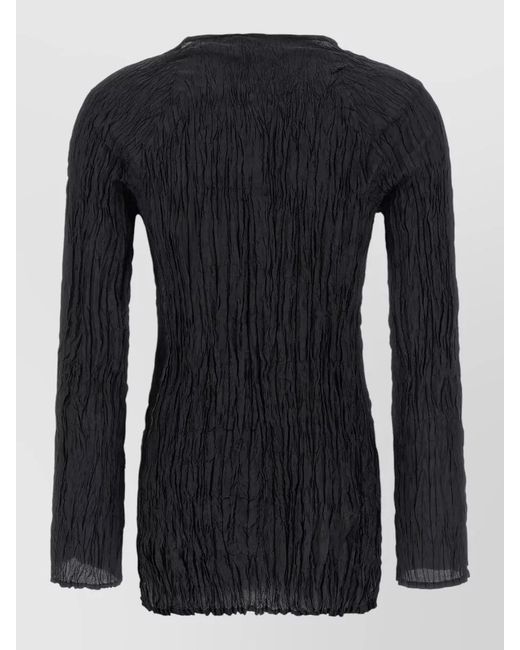 P.A.R.O.S.H. Black Soph Blouse Button Detail Long Sleeves