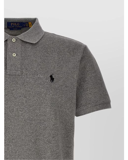 Polo Ralph Lauren Gray Cotton Slim-Fit Short-Sleeve Polo Shirt for men