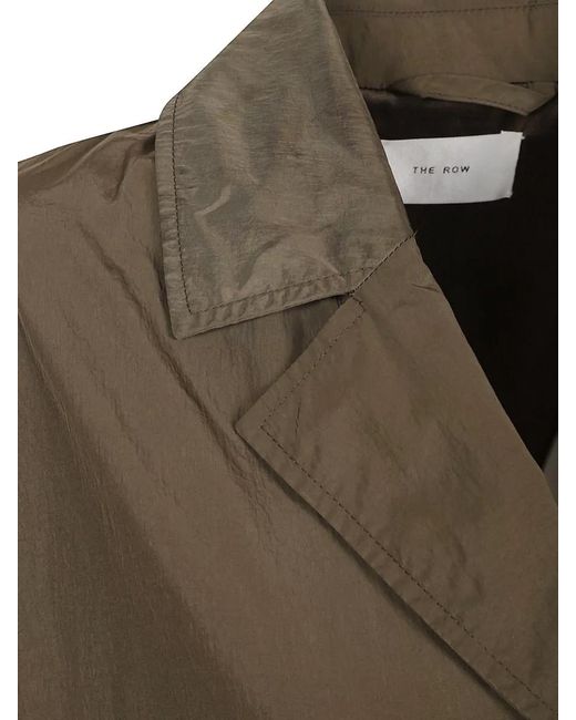 The Row Green Felixa Long Sleeve Lightweight Lapel Coat