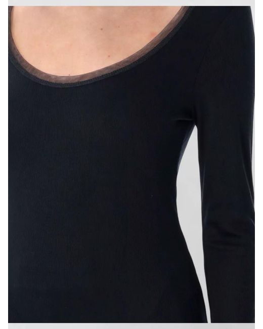Remain Blue Long Sleeve Jersey Top Scoop Neck