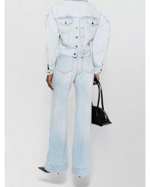 Givenchy Blue Cotton Cropped Jacket
