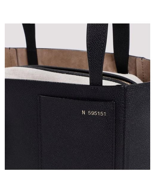 Valextra Black Mini Bucket Bag External Pocket
