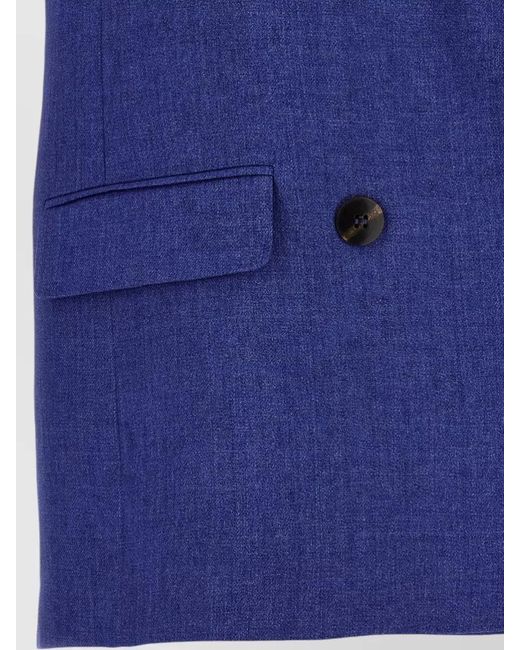 Max Mara Blue Mstaia Tailoring Vest Double Breasted Lapels