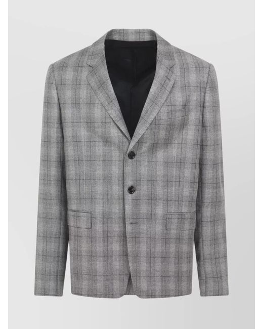 Céline Gray Cashmere Wool Checked Blazer for men