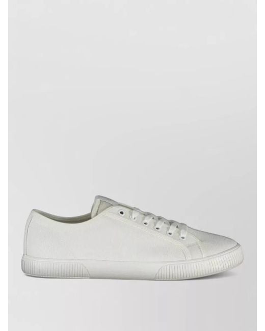 Calvin Klein White Canvas Lace-Up Sneakers for men