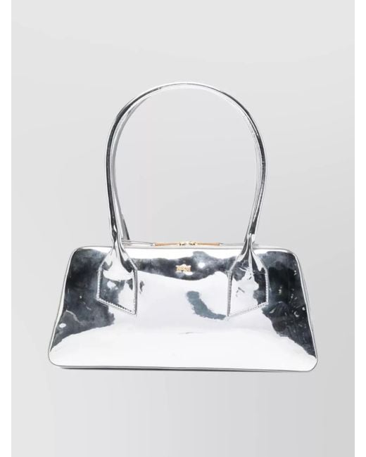 N°21 Gray Leather Malibu Midi Shoulder Bag